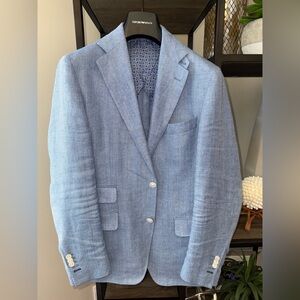 Munro Light Blue Herringbone Sport Jacket – 40R
